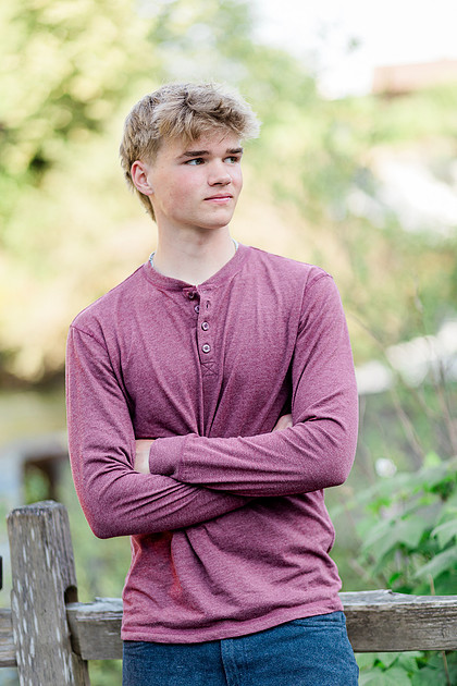 Senior boy in the spring