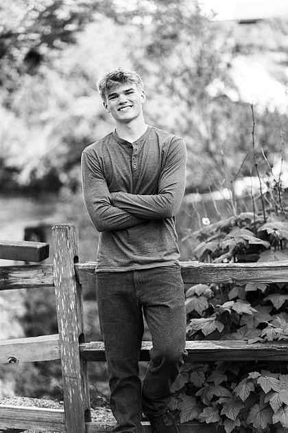 Senior boy in the spring