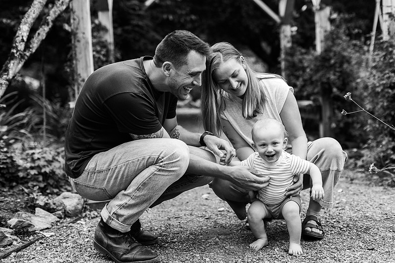 Family of 3 playing together