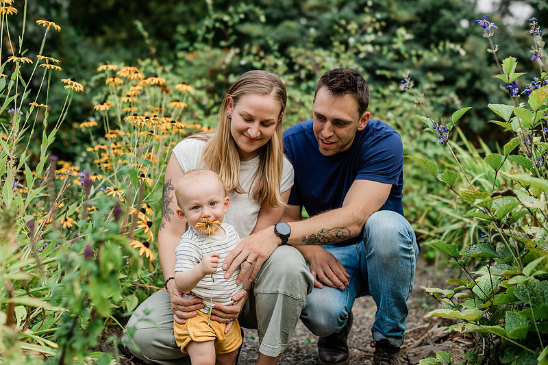 Family of 3 playing together