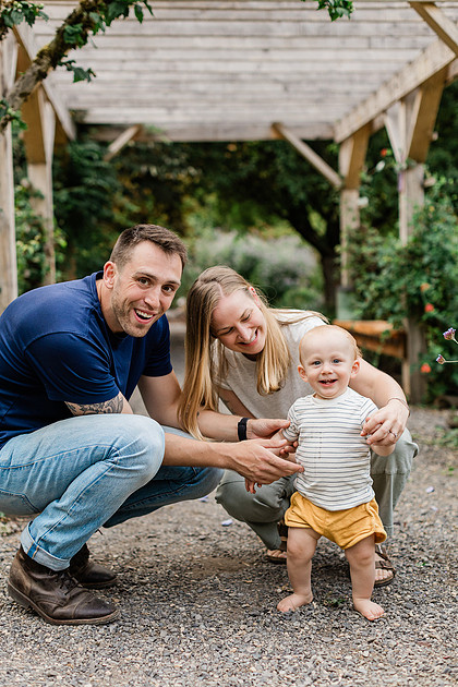 Family of 3 playing together