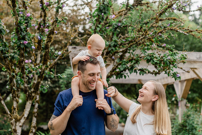 Family of 3 playing together