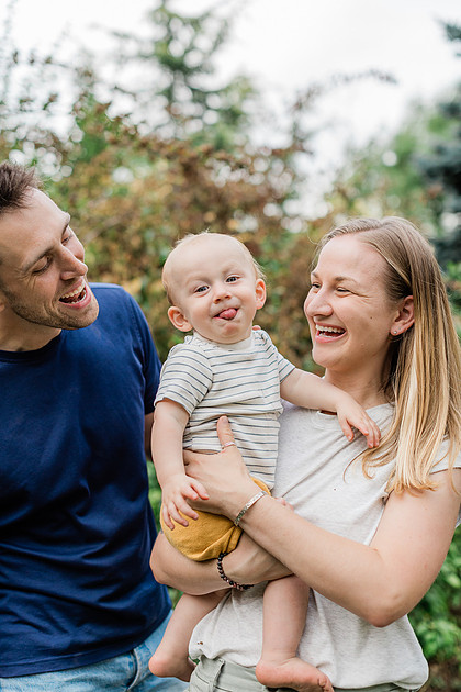 Family of 3 playing together