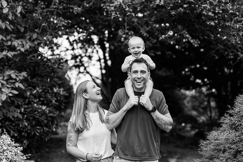 Family of 3 playing together