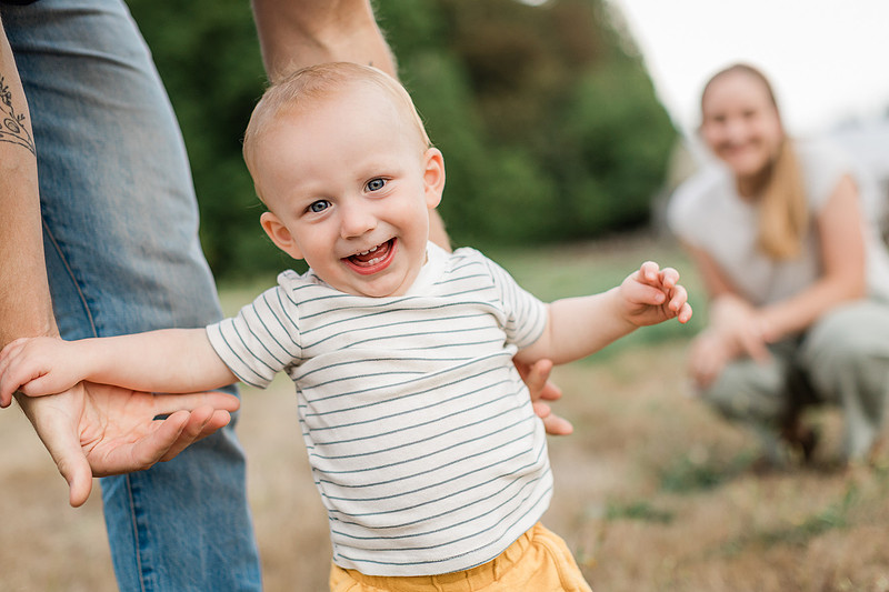 Family of 3 playing together