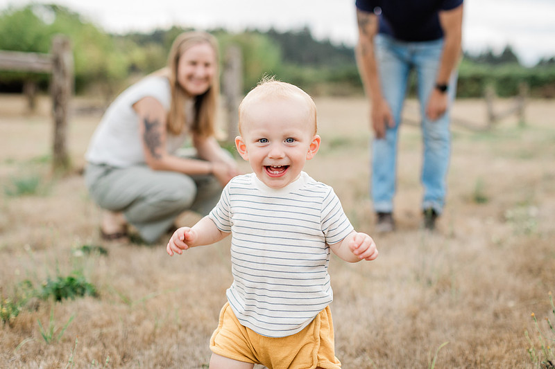 Family of 3 playing together