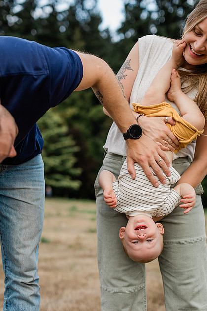 Family of 3 playing together