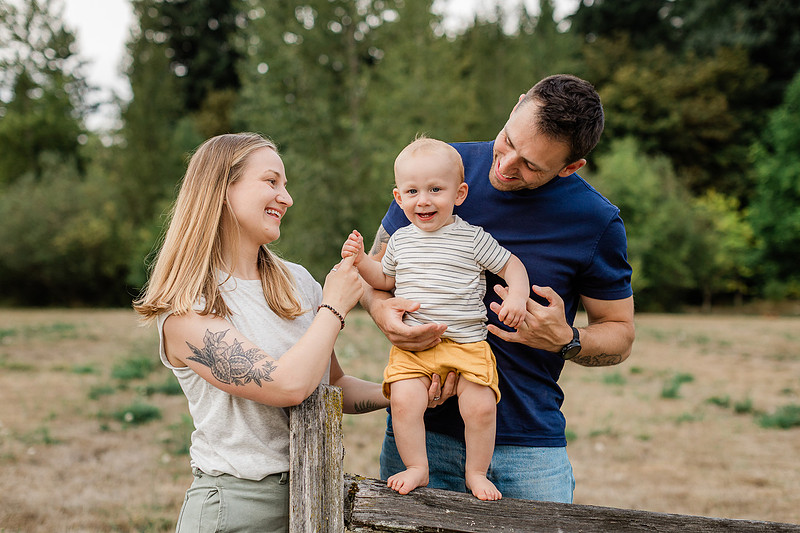Family of 3 playing together