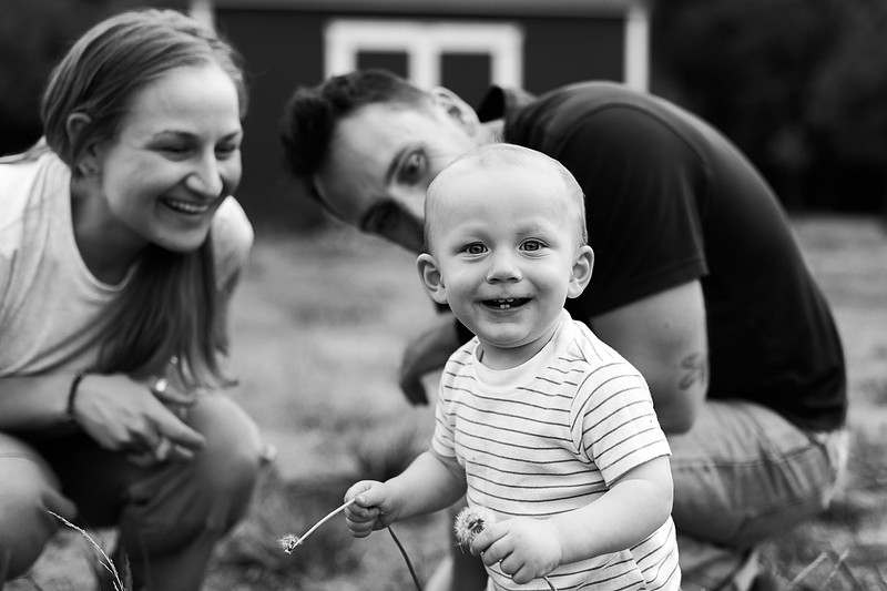 Family of 3 playing together