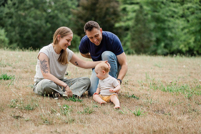 Family of 3 playing together