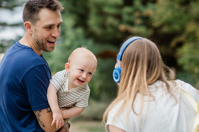 Family of 3 playing together