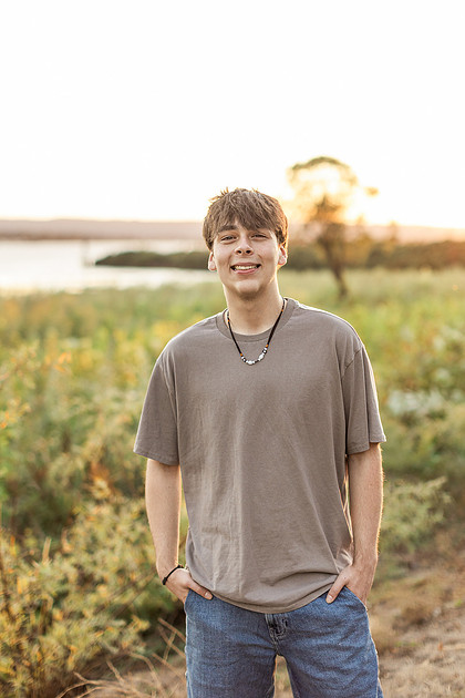 senior boy in downtown Vancouver, WA