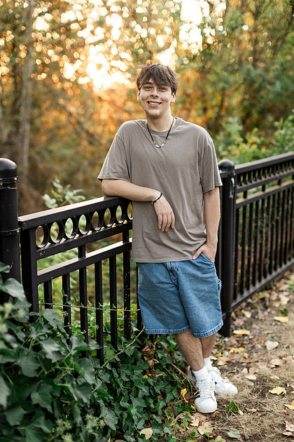 senior boy in downtown Vancouver, WA