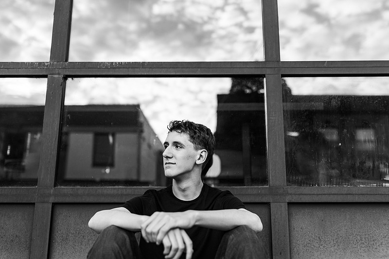 Senior boy, Trevin, in Camas, WA