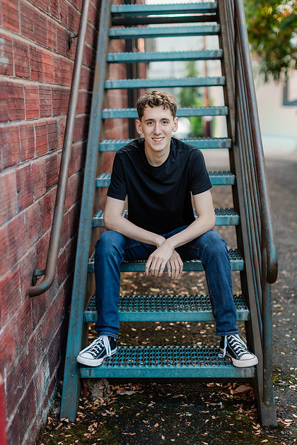 Senior boy, Trevin, in Camas, WA