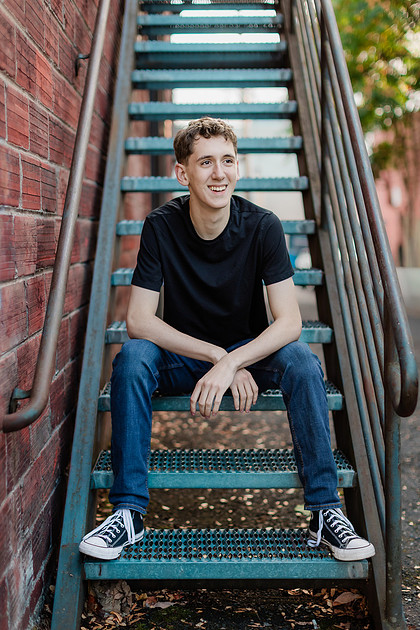Senior boy, Trevin, in Camas, WA