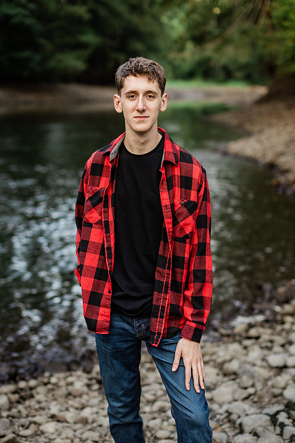 Senior boy, Trevin, in Camas, WA
