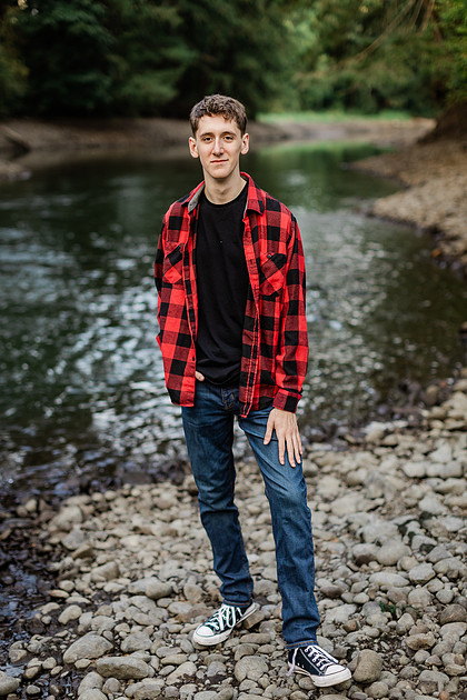 Senior boy, Trevin, in Camas, WA