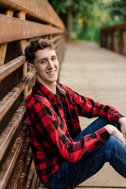 Senior boy, Trevin, in Camas, WA