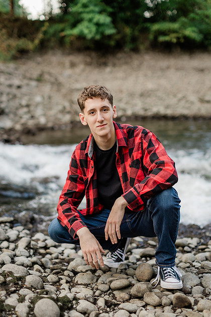 Senior boy, Trevin, in Camas, WA