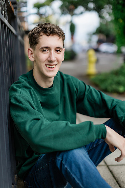 Senior boy, Trevin, in Camas, WA