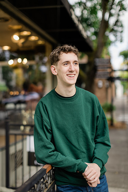 Senior boy, Trevin, in Camas, WA