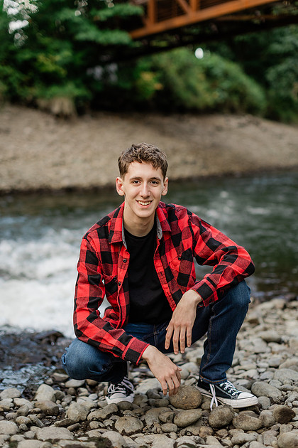 Senior boy, Trevin, in Camas, WA