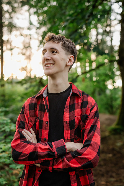 Senior boy, Trevin, in Camas, WA
