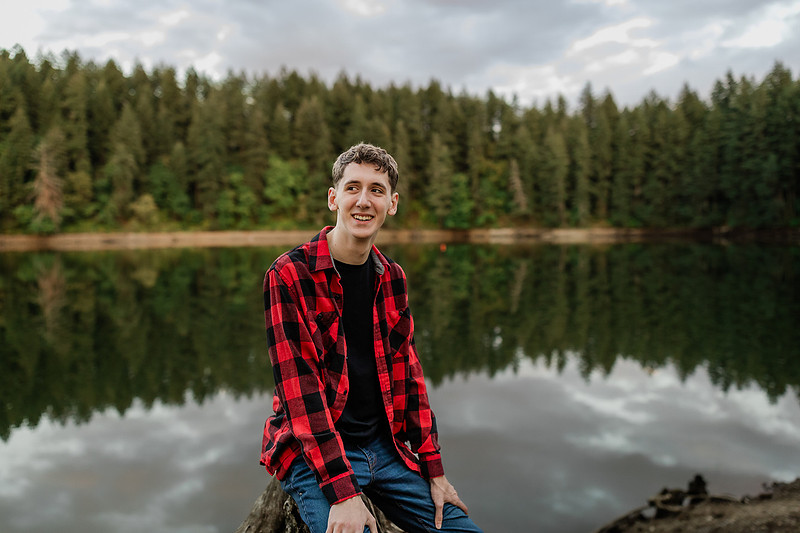 Senior boy, Trevin, in Camas, WA