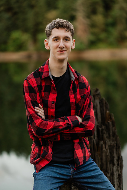 Senior boy, Trevin, in Camas, WA