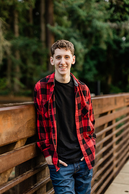 Senior boy, Trevin, in Camas, WA