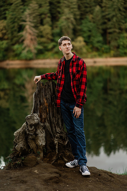 Senior boy, Trevin, in Camas, WA