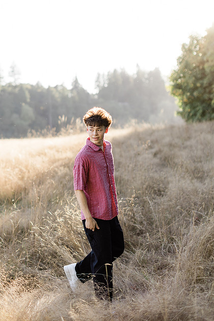 Senior boy on the basketball court