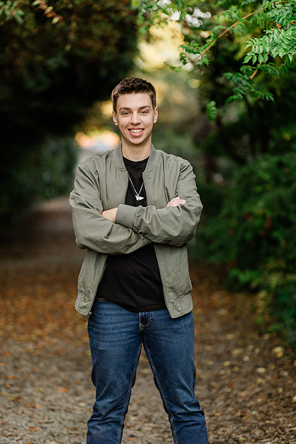 Male senior photos in late fall 