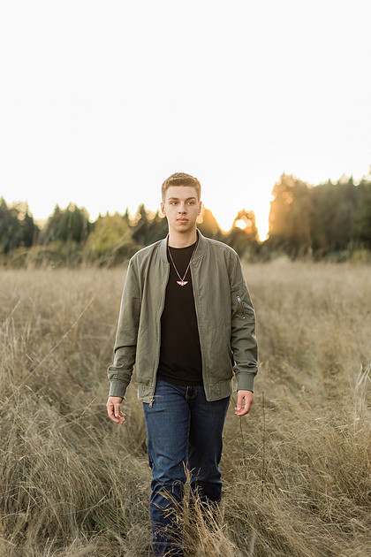 Male senior photos in late fall 