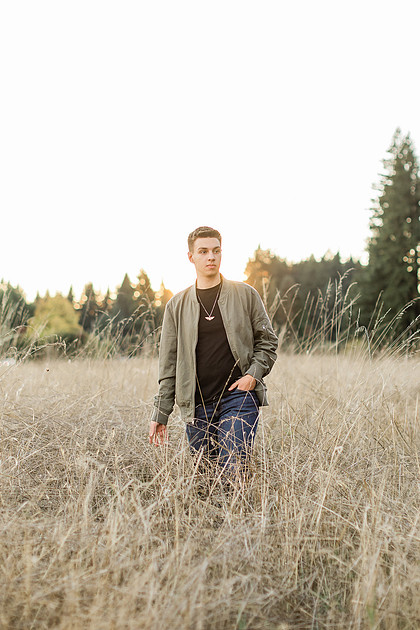 Male senior photos in late fall 