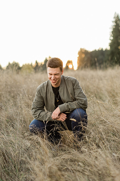 Male senior photos in late fall 