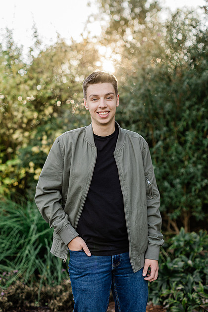 Male senior photos in late fall 