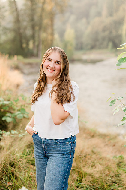 Senior girl portraits by the Lewisville River