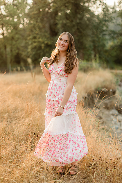 Senior girl portraits by the Lewisville River