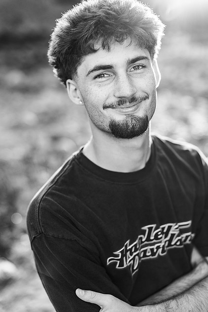 Senior boy by the Lewisville River in WA