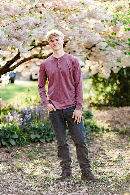 Senior boy in the spring
