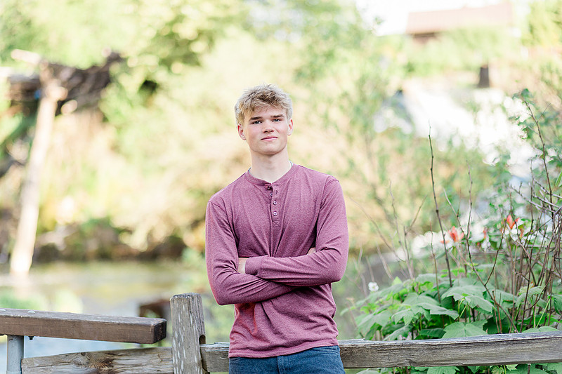 Senior boy in the spring