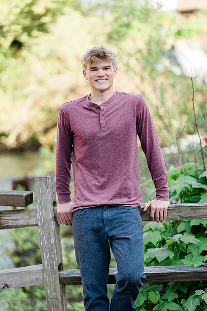 Senior boy in the spring