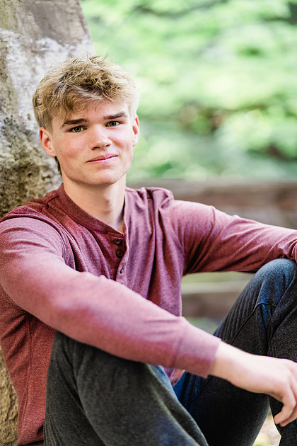 Senior boy in the spring