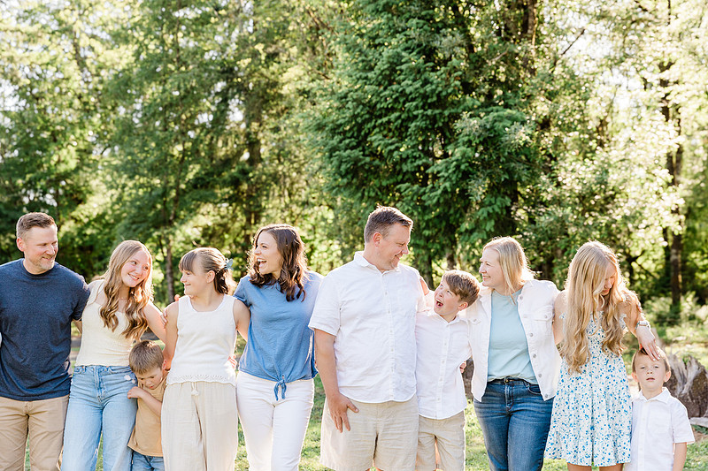 Extended family in the Spring