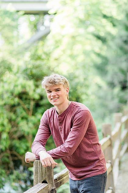 Senior boy in the spring