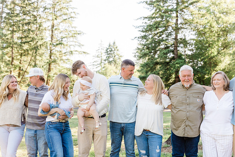 Extended family in the Spring