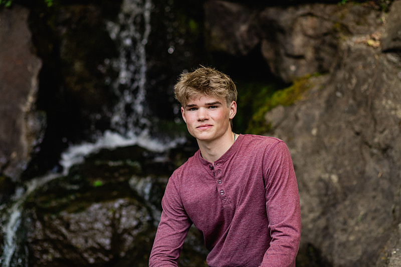 Senior boy in the spring