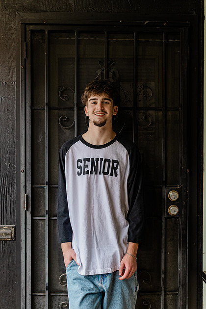 Senior boy in downtown Vancouver, WA